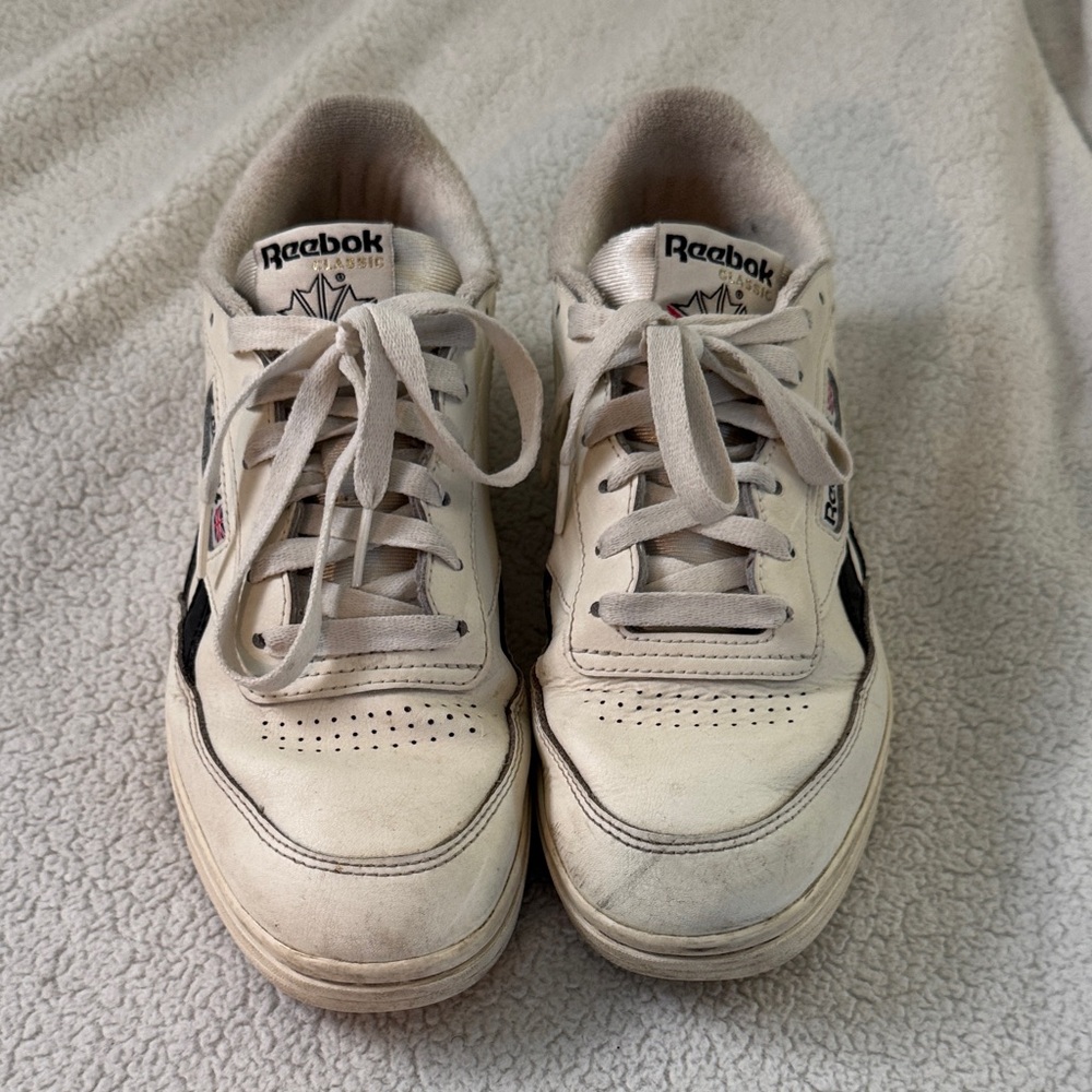 Reebok Off-White and Black Sneakers